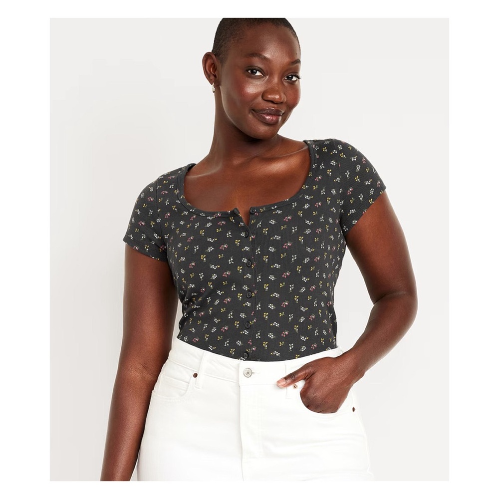Old Navy Rib-Knit Button-Down Top